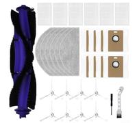 Ensemble de pièces de rechange pour Narwal pour aspirateur robot Freo S avec brosse principale, brosses latérales, filtres, chiffons et sac à poussière de 3,3 l, blanc et noir (B)