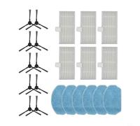 Ensemble de pièces de rechange pour robot aspirateur EICOBOT BR150 999 avec 10 brosses latérales, 6 lingettes et filtres