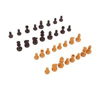 Ensemble de pièces d'échecs de qualité supérieure Uniquement, Mini Figurines de Rechange en Plastique PS, Hauteur King de 49 mm, pour Jeux de société, Voyages, Camping, fêtes, (Couleur du Bois)