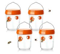 Ensemble de pièges à guêpes 4 pièces, piège à frelons géants asiatiques, piège à guêpes Amovible et réutilisable (Orange)