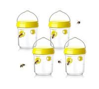 Ensemble de pièges à guêpes 4 pièces, piège à frelons géants asiatiques, piège à guêpes Amovible et réutilisable (Jaune)
