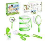 Ensemble de pièges pour - Outils d'exploration de la nature - 19,5 x 18,2 x 6,3 cm - Kit de capture portable avec filet et récipient - Attrape-mouches pour aire de jeux et arrière-cour