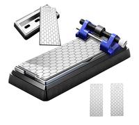 Ensemble de pierres à aiguiser diamant avec grain 400/1000, kit d'affûtage au burin avec guide d'affûtage au burin, avec base de boîte, ensemble de pierres à aiguiser diamant de qualité, plaque fine