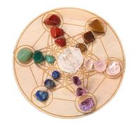 Ensemble De Pierres De Méditation - Améthyste Assortie, Plateau À Motifs Sacrés De Collection De Cristaux Multicolores, De Au Toucher Lisse | Outil Pour Les Rituels D' Du Corp