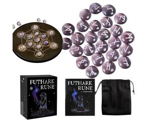 Ensemble de Pierres Runes Décoration Spirituelle pour la Maison | Runes pour Débutants Pour Divination Et Méditation Pour Hommes Femmes Garçons Filles Jeunes Et Adolescents