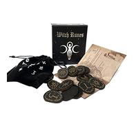 Ensemble de pierres runes en bois - Pochette en gravée - Ensemble de 14 pièces de runes de voyage avec sac de rangement, symbole runique gravé pour la méditation et la