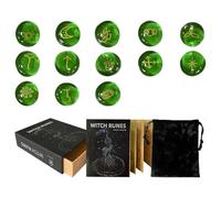 Ensemble de pierres runiques avec sac en tissu | Ensemble de runes pour débutant pour la méditation | Pierres runiques de | Pierres de verre avec livre de runes | Ensemble de runes de sorcièr