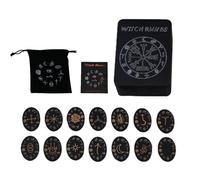 Ensemble de pierres runiques | Ensemble de runes de sorcière en bois, kit de runes de sorcière avec guide pour débutants, païen/autel/divination/méditation/spirituel