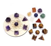 Ensemble de pierres sacrées plaquées solides, 7 pièces, cristaux naturels, guérison Reiki, Chakra, pierres précieuses porte-bonheur, décoration de la maison, cadeaux Clear Quartz