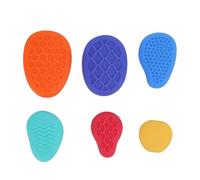 Ensemble de pierres sensorielles en silicone pour enfants, garçons, filles, enfants, 6 pièces, couleurs vives, expérience tactile silencieuse, bureau, salle de classe, voyage en
