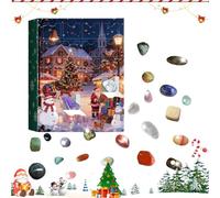 Ensemble de pierres, spécimens minéraux assortis, calendrier de compte à rebours, découverte d'équilibre, outil d'apprentissage des sciences de la terre, accessoire de dortoir scolaire, vingt quatre