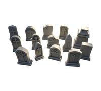 Ensemble de pierres tombales de table, 14 pièces, accessoires de cimetière imprimés en 3D pour scènes de modèles, décor de cimetière à peindre avec des aspects de pierres mélangées, ensemble de de