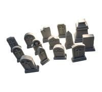 Ensemble de pierres tombales de table | Lot de 14 accessoires de cimetière imprimés en 3D pour maquettes de scènes, décoration de cimetière à peindre avec des