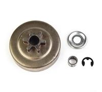 Ensemble de pignon de tambour d'embrayage de tronçonneuse 3/8" 6 dents avec rondelle de roulement à aiguille, pièces de rechange compatibles avec l'équipement électrique de tronçonneuse MS170 MS180