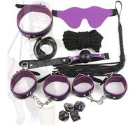 Ensemble de Pilates 8 pièces violet pour les mains et les pieds, avec accessoires d'étirement pour les poignets et éléments de maintien de la posture
