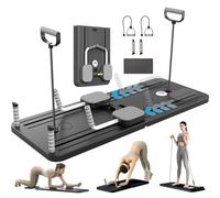 Ensemble de Pilates Reformer - Équipement de fitness multifonction à domicile pour entraînement complet du corps avec rouleau abdominal à rebond automatique pour exercices abdominaux