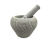 Ensemble de pilon et de mortier, presse-purées, mortier et pilon Ensemble de mortier et de pilon Mortier et pilon en granit lourd non poli Performance améliorée et aspect organique Broyeur de pilules