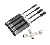 Ensemble de pilotes de noix de 4 PCS, jeu de kit d'outils de conducteur à vis, ensembles de pilotes de noix de noix hexagonale, pour les voitures de bateau RC RC RC, les noix de
