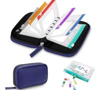 Ensemble de pilulier étanche A8,Waterproof Pill Organizer Set,avec 14 Médicaments Code Couleur Dossier, Semainier Medicament Voyage, pour Vitamines, Pilules,Pochette Medicament RéUtilisable，D