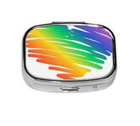 Ensemble de pilulier Gay Pride LGBT Concept Coloré, boîte à pilules Meta à 2 compartiments, organiseur portable