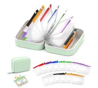 Ensemble de piluliers A8 étanche, grand pilulier hebdomadaire avec 14 pochettes à code couleur, pilulier de voyage de 7 à 14 jours, portable, réutilisable, fermeture éclair (vert)