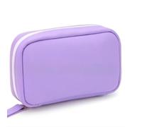 Ensemble de piluliers de voyage imperméable, réutilisable, organiseur de voyage, design de classeur portable, poches à fermeture éclair pour le rangement hebdomadaire des pilules (violet)