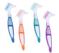 Ensemble de pinceau dentaire de 4, 6, 5 '' Brosse à dents prothèse PP avec des poils en nylon durs pour les personnes âgées, une brosse à dents poils hygiénique dur facile utiliser pour le ne