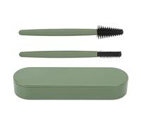 Ensemble de pinceaux à cils en silicone souple élastique réutilisable et lavable résistant à la poussière avec boîte portable pour maquillage à la maison (vert)