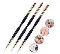Ensemble de Pinceaux à Double Tête pour Nail Art, 3 Pièces, pour Stylo à Dessin de Lignes Ultra Fines, Dessins de Bricolage, Pinceaux pour Gel UV à Usage Domestique et