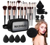 Ensemble De Pinceaux À Maquillage Avec Étui - Kit De Quarante Sept Pièces Pour Pinceaux À Maquillage,Applicateurs De Fond De Teint Et Correcteur Pour Femme Noire Parfait Pour Voyage En Plein Air