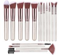 Ensemble de Pinceaux à Maquillage BESTOPE, 16 Pcs, Or Champagne