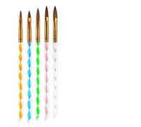 Ensemble de pinceaux à ongles, outils stylo d'art | Sélection de pointes plates/liner/rondes, répartition uniforme du gel/acrylique, utilisation à la maison/salon/studio