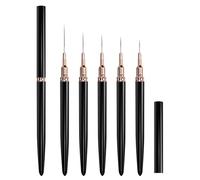 Ensemble de pinceaux à ongles professionnels 5 pièces avec poignée texturée-poils flexibles pour des lignes précises et des travaux de pochoir ensemble d'outils professionnels pour l'art des ongles