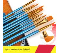 Ensemble De Pinceaux À Peinture Pour Artistes,10 Pièces,Aquarelle Acrylique,Pointe Ronde En Nylon,Cheveux,Ligne De Crochet Multifonction,Stylo Pointu Court #A