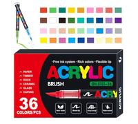 Ensemble De Pinceaux Acrylique - Ensemble De Marqueurs Acryliques, Stylo De Peinture À Pointe Souple | Stylos Acryliques Pour Pinceaux Doux Ensembles De Stylos, Parfait Pour Dessiner De L'Art Et Des