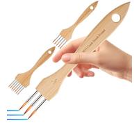 Ensemble de pinceaux aquarelle acryliques : peigne 3 pièces en laine de nylon, outils de peinture de détails fins | Caractéristique de conception multiple durable, texture créative et produit en