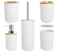 Ensemble de pinceaux de bains et de toilettes de salle de bain 6pcs / set Ensemble d'accessoires de salle de bain, y compris un plat de savon, un support de brosse à dents, une poubelle, une tas