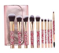 Ensemble de pinceaux de maquillage, 10pcs / ensemble Synthétique Brosse de maquillage à cheveux avec sac de rangement, Brusce de blush de blush Shadows de poudre, pinceaux pour les femmes