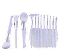 Ensemble de pinceaux de maquillage 12 pièces, ensemble complet de poudre, de fard à paupières, de réparation et d'outils de beauté au pinceau(Purple)