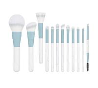 Ensemble de pinceaux de maquillage 12 poils doux peinture en aérosol pinceau bleu pinceau fard à joues sac organisateur de pinceaux de maquillage