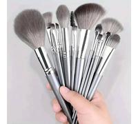 Ensemble De Pinceaux De Maquillage Argentés,14 Pièces,Poudre Grise,Blush,Correcteur,Fond De Teint,Fard À Paupières,Eyeliner,Cosmétiques Pour Les Yeux,Outils De Beauté Du Visage.Argent.