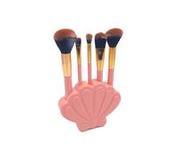 Ensemble de pinceaux de maquillage avec support - Coquilles de saumon