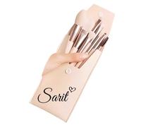 Ensemble De Pinceaux De Maquillage De Naissance Personnalisé, Pinceau De Pochette De Maquillage avec Nom Personnalisé, Pochette De Maquillage De Voyage/Cadeau De Voyage for Elle/Maman(Light Pink)