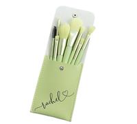 Ensemble De Pinceaux De Maquillage De Naissance Personnalisé, Pinceau De Pochette De Maquillage avec Nom Personnalisé, Pochette De Maquillage De Voyage/Cadeau De Voyage for Elle/Maman(Green)