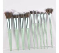 Ensemble De Pinceaux De Maquillage De Qualité Supérieure Pour Femmes,Fard À Barrage,Fond De Teint,Poudre Cosmétique,Mélange De Fard À Joues,Outil De Beauté De Maquillage,10 Pièces,.10pcs Green.