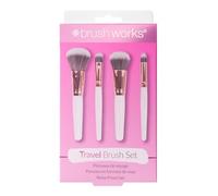 Ensemble de Pinceaux de Maquillage de Voyage, Blanc/Or