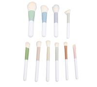 Ensemble de Pinceaux de Maquillage de Voyage Portables Sonew 10 Pièces, Pinceau Cosmétique coloré à Poils Doux pour Poudres D'ombre à Paupières et Nez