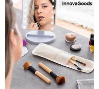 InnovaGoods Femme Set de 5 pinceaux de maquillage en bois Miset avec étui de transport, ..,