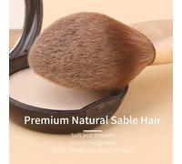 Ensemble De Pinceaux De Maquillage En Poils De Zibelines Naturels, Pinceaux Fard À Paupières Avec Sac De Voyage Doré, Set De Pinceaux Cosmétiques Pour Contour Du Visage, Yeux.