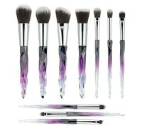Ensemble de pinceaux de maquillage, ensemble de pinceaux de maquillage 10 pièces, kit de pinceaux de maquillage essentiels for poudre, crème liquide, cosmétiques, pinceaux anti-cernes(Color:Purple)